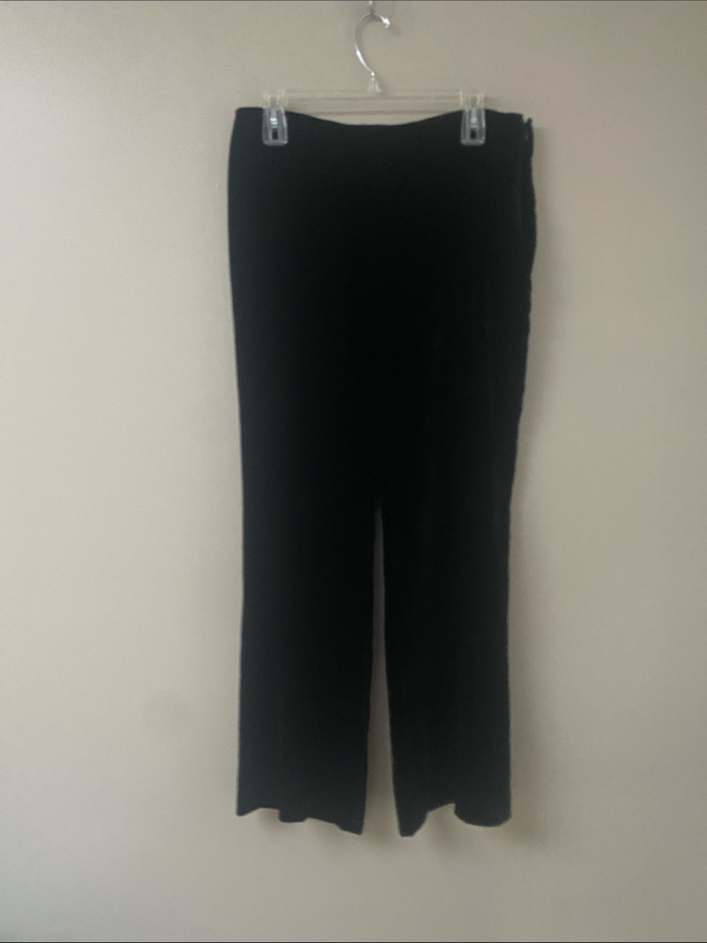 Vintage INC International Concepts Black silk Velvet Wide-Leg Pants size 8